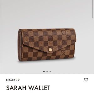 Louis Vuitton Sarah wallet, Damier Ebene color